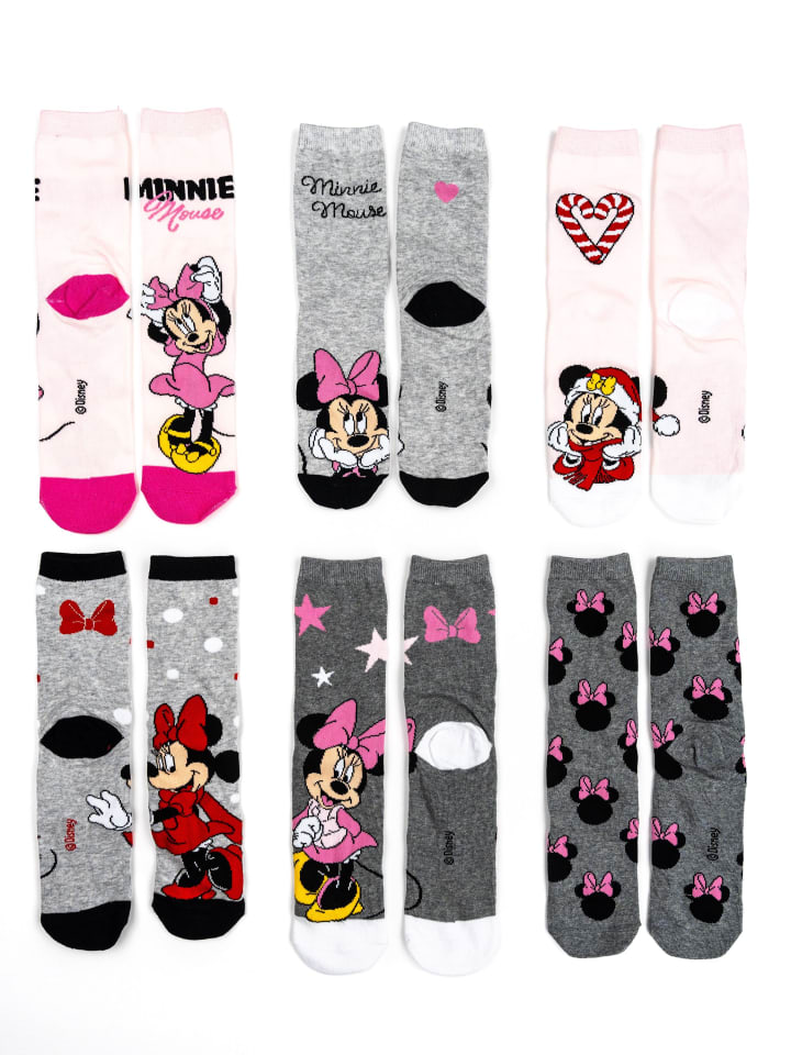 MINNIE MOUSE Disney Minnie Mouse Socken Adventskalender mit 12 Paar in Mehrfarbig günstig kaufen 38-42