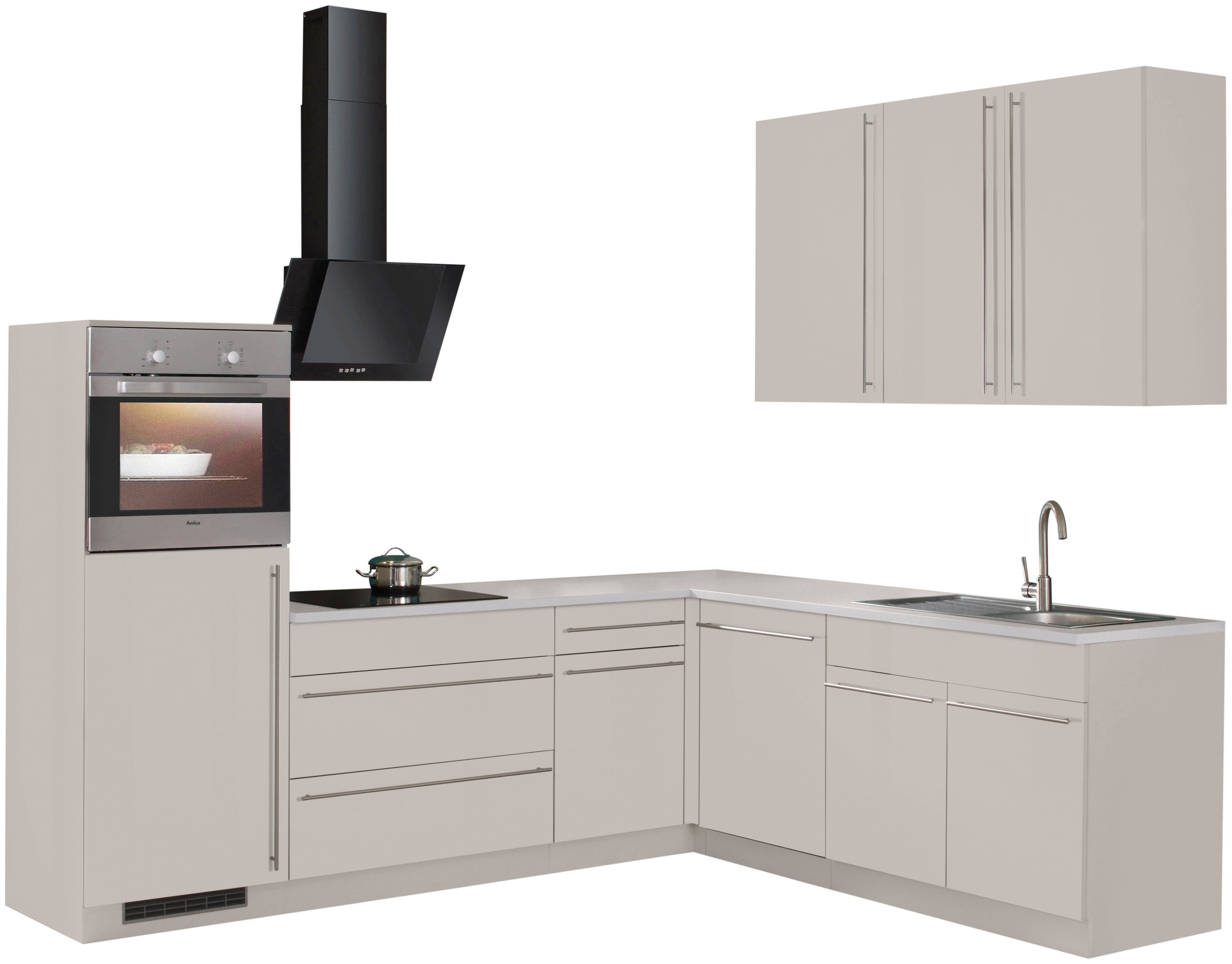 wiho Küchen Winkelküche Chicago, ohne E-Geräte, Stellbreite 260/220 cm