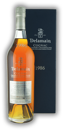 Delamain Vintage 1986  Grande Champagne Cognac Delamain Vintage 1986  Grande Champagne Cognac Eine begehrte und limitierte Jahrgangsqualität. Jahrgang 1986 - 0,7	 Liter - Vol 40%