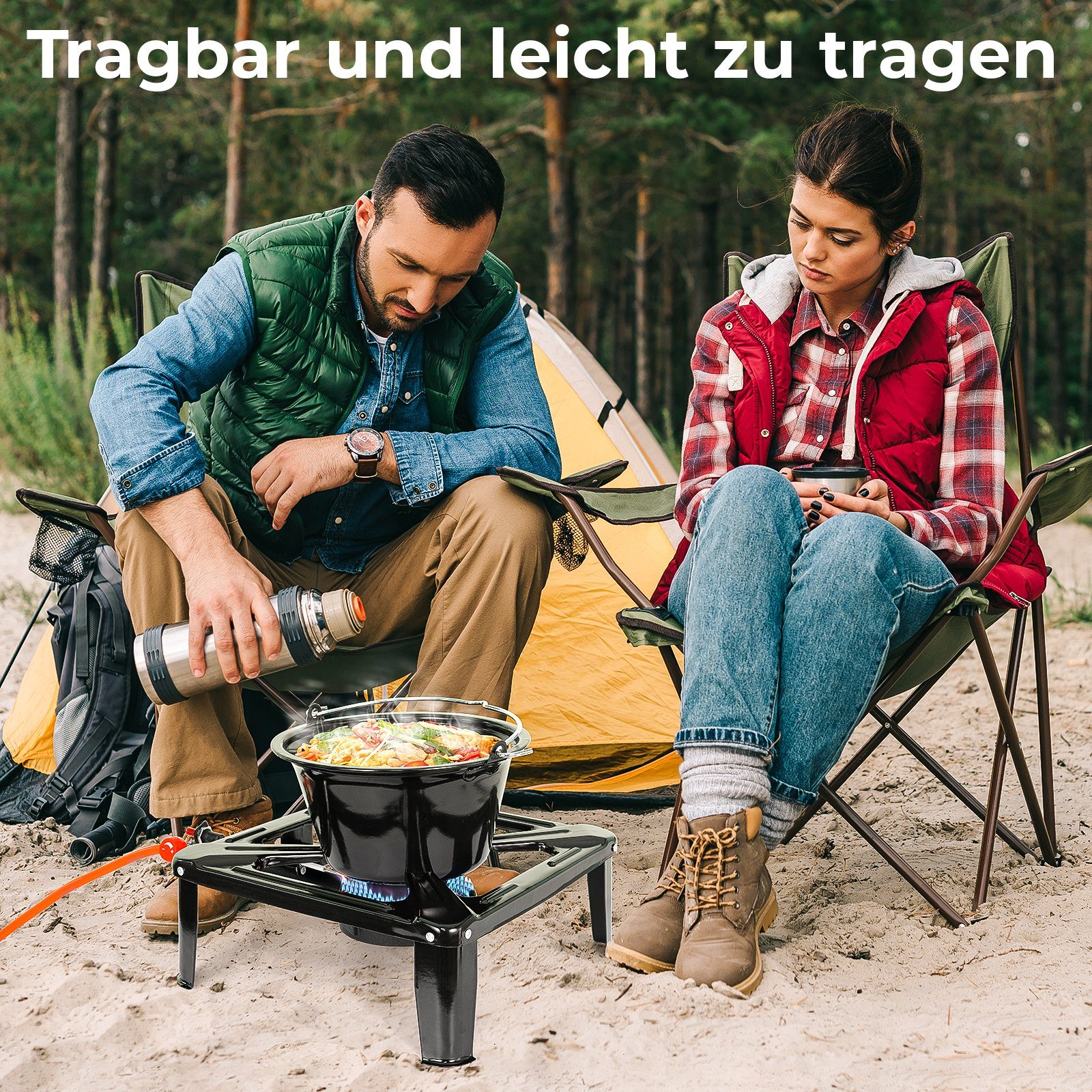 TLGREEN Gaskocher Camping Gas-Hockerkocher Outdoor Campingkocher Industrial Hockerkocher