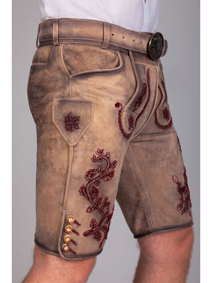 Edelnice Kurze Wildbock Lederhose Emil in dunkelbraun günstig kaufen