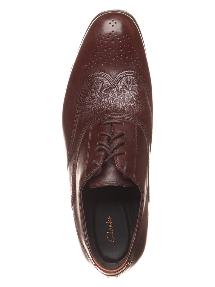 Clarks Leder-Schnürschuhe ''Gilmore Wing'' in Dunkelbraun günstig kaufen