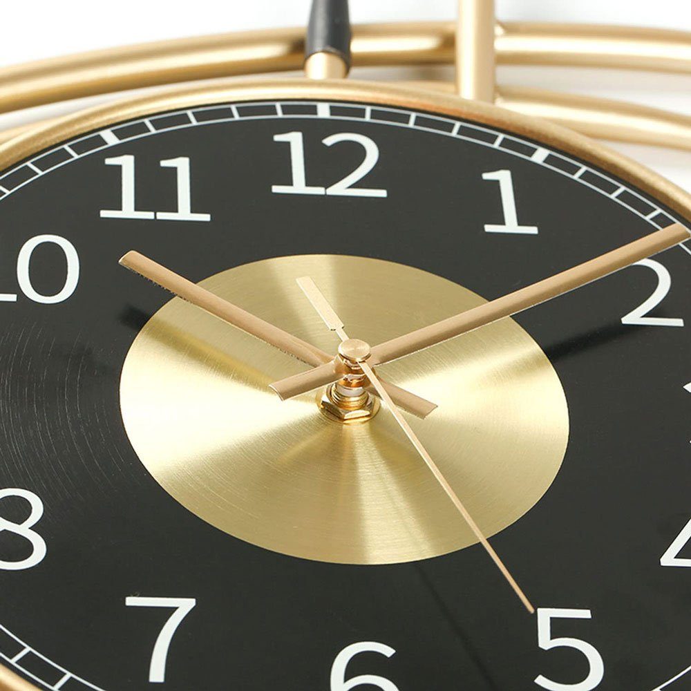 Sarfly Wanduhr Uhr Leise Ohne Tickgeräusche (Modern Gold und Schwarz Wanduhren Groß 54cm)
