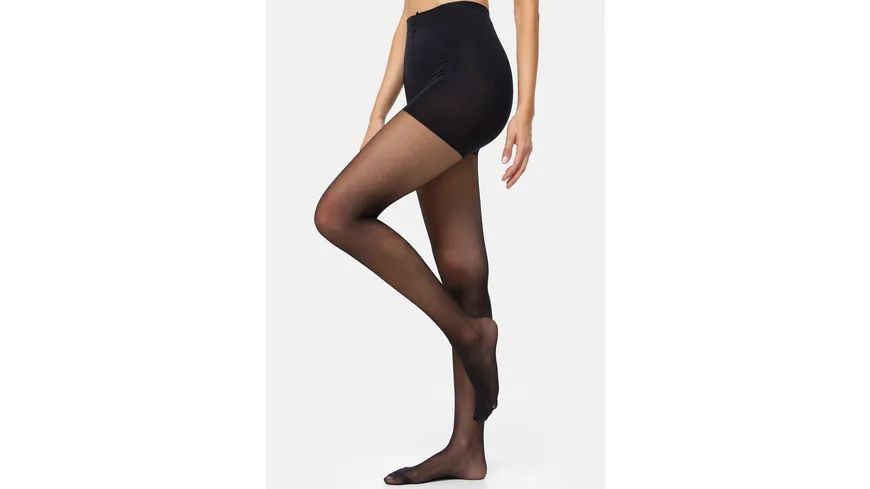 NUR DIE Damen figurformende Feinstrumpfhose Goodbye Laufmaschen 20 DEN schwarz
