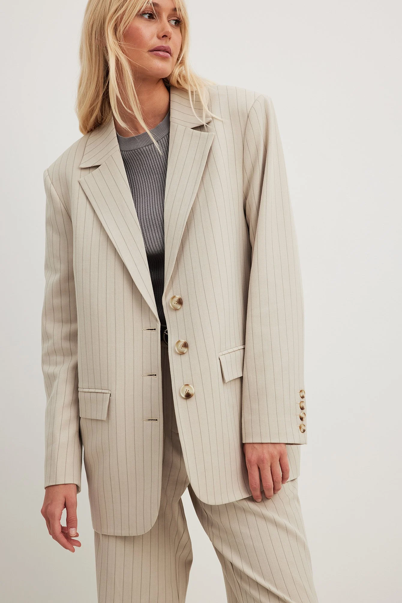 Gestreifter Oversize-Blazer