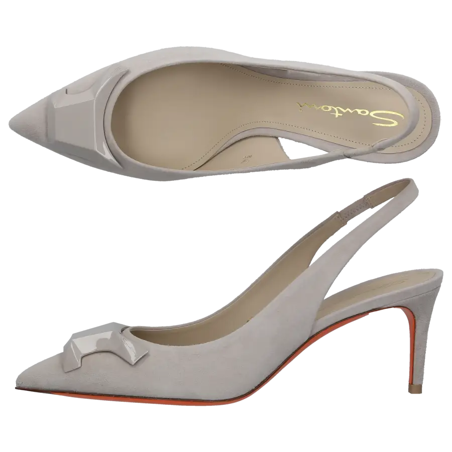 Santoni - Slingpumps SIBILLE Veloursleder - grau