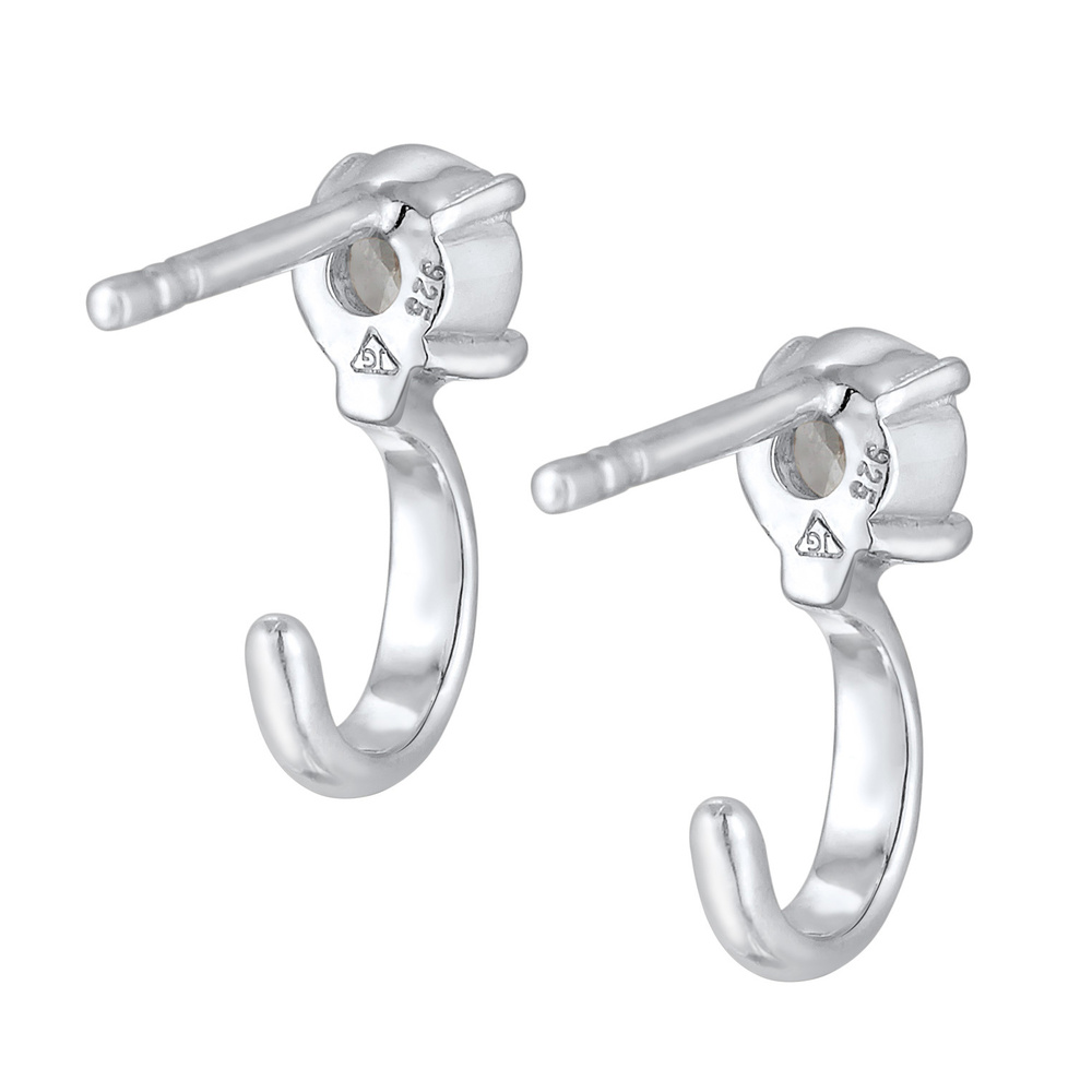 Elli Elli Boucles d'Oreilles Femmes Créoles Basique étincelantes avec zirconium en arg Boucles d'oreilles
