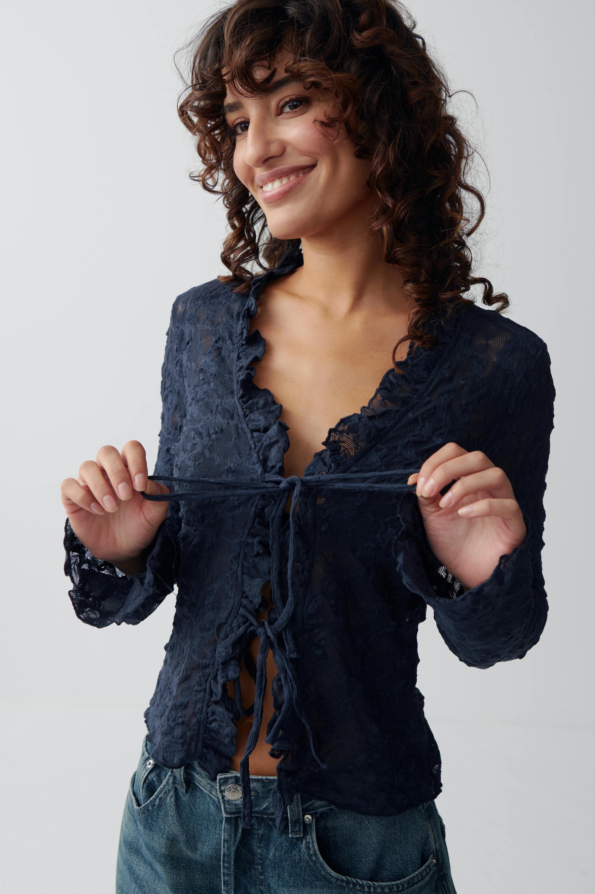 Lace frill top
