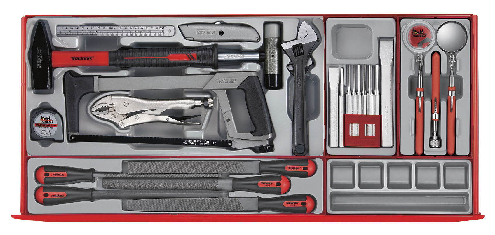 Teng Tools 122390200 TCMM498NBK Werkzeugwagen schwarz Midi Master Set 8 Schubladen