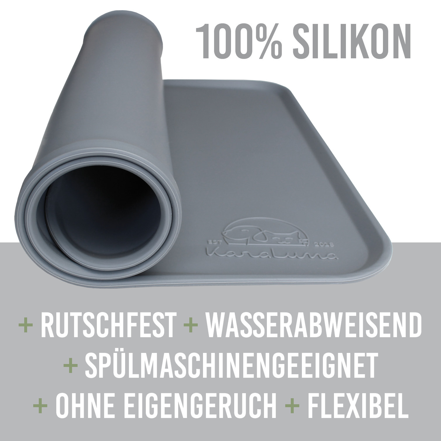 KaraLuna Futternäpfe KaraLuna Basic Napfunterlage 48x30 cm grau S