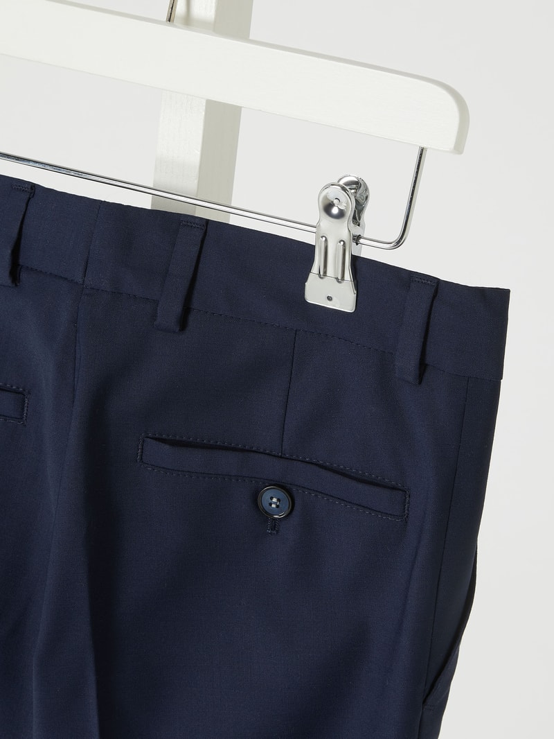 Slim Fit Chino mit Schurwoll-Anteil in blau
