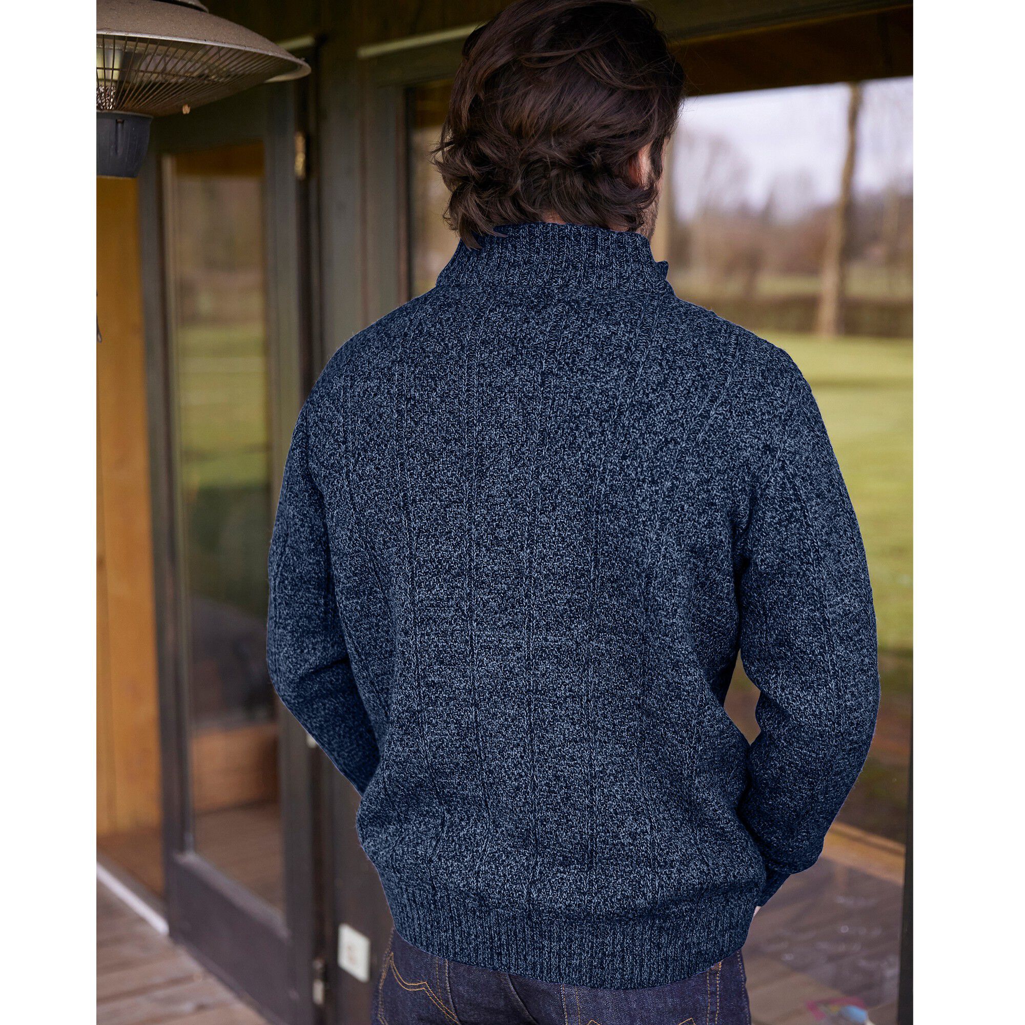 Gilet zippé maille irlandaise