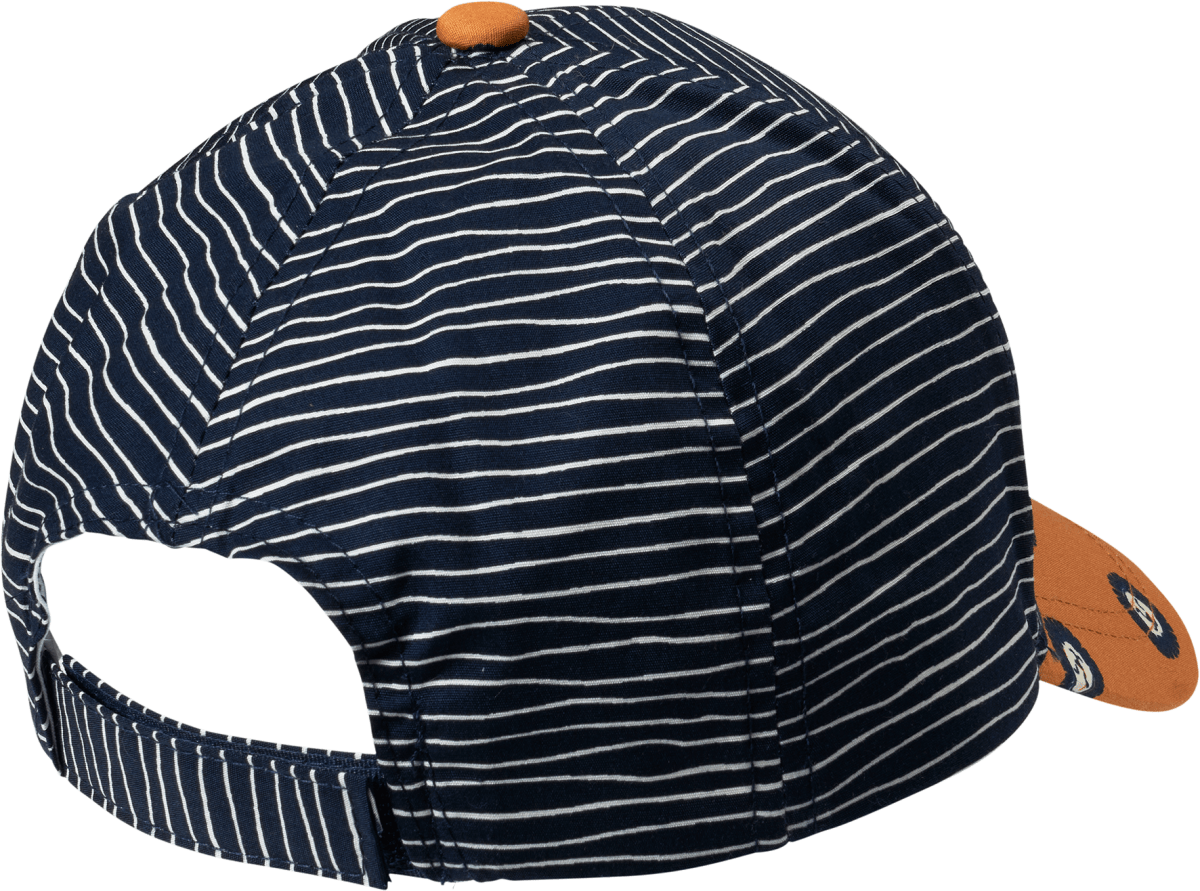 Basecap mit Löwen-Muster, blau & orange, Gr. 52/53, 1 St