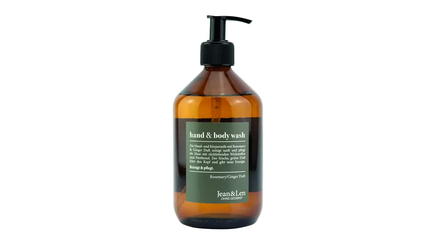 Hand & Body Wash Rosemary/Ginger Glasflasche, 500 ml 500 ml