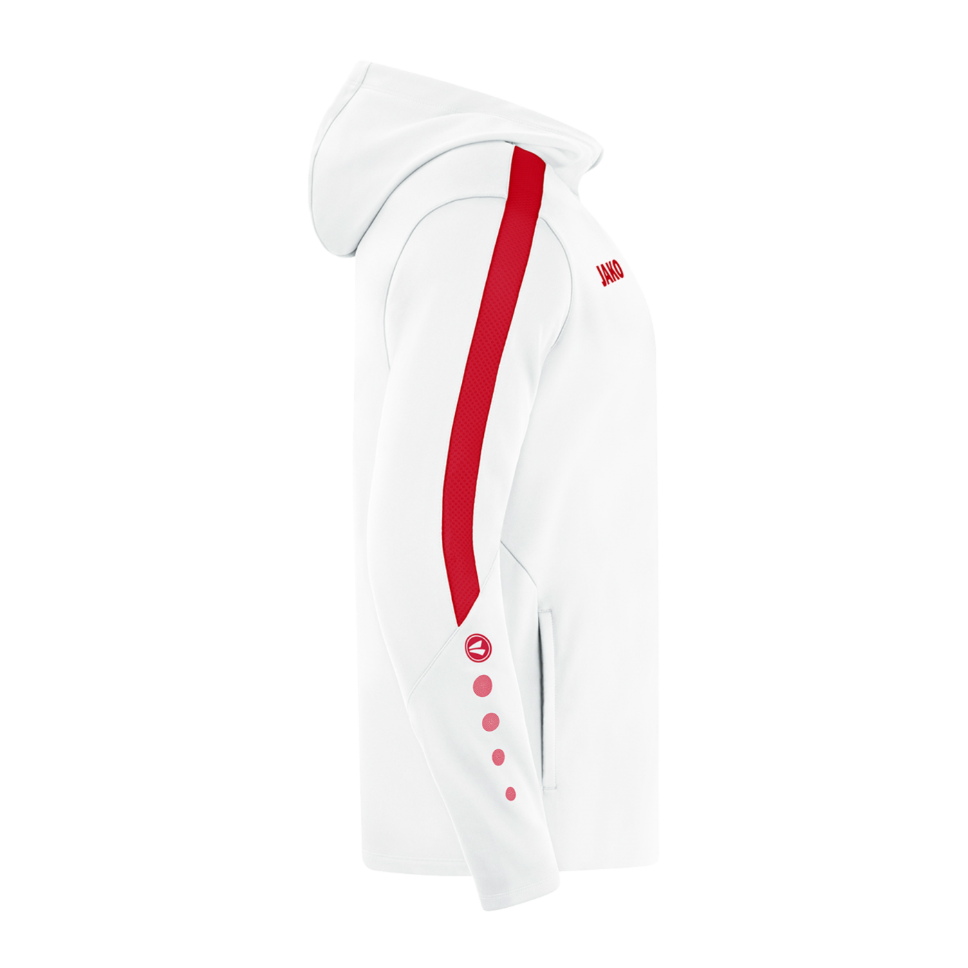 JAKO Power Kapuzenjacke Weiss Rot F004