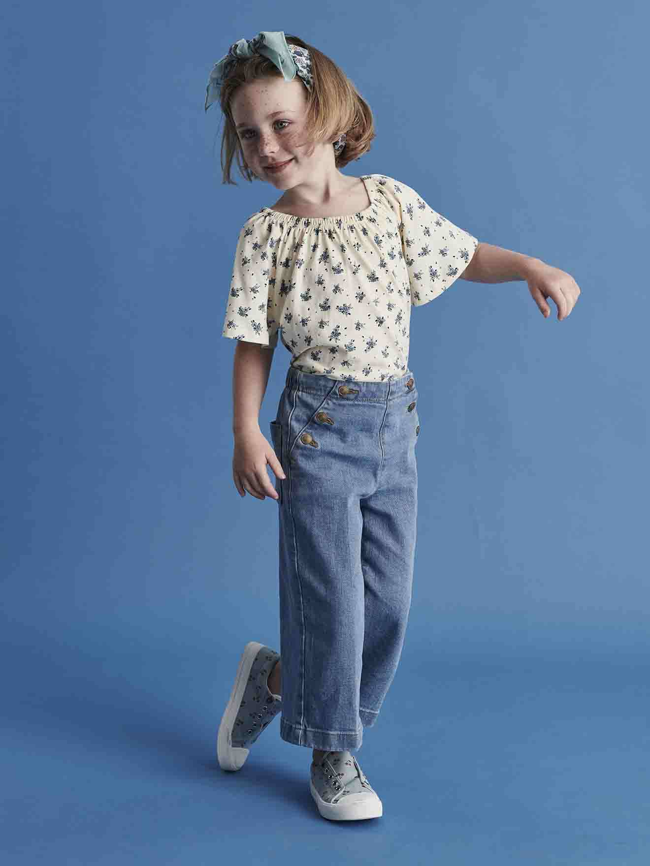 Vertbaudet Mädchen Blusenshirt mit Recycling-Polyester - wollweiß