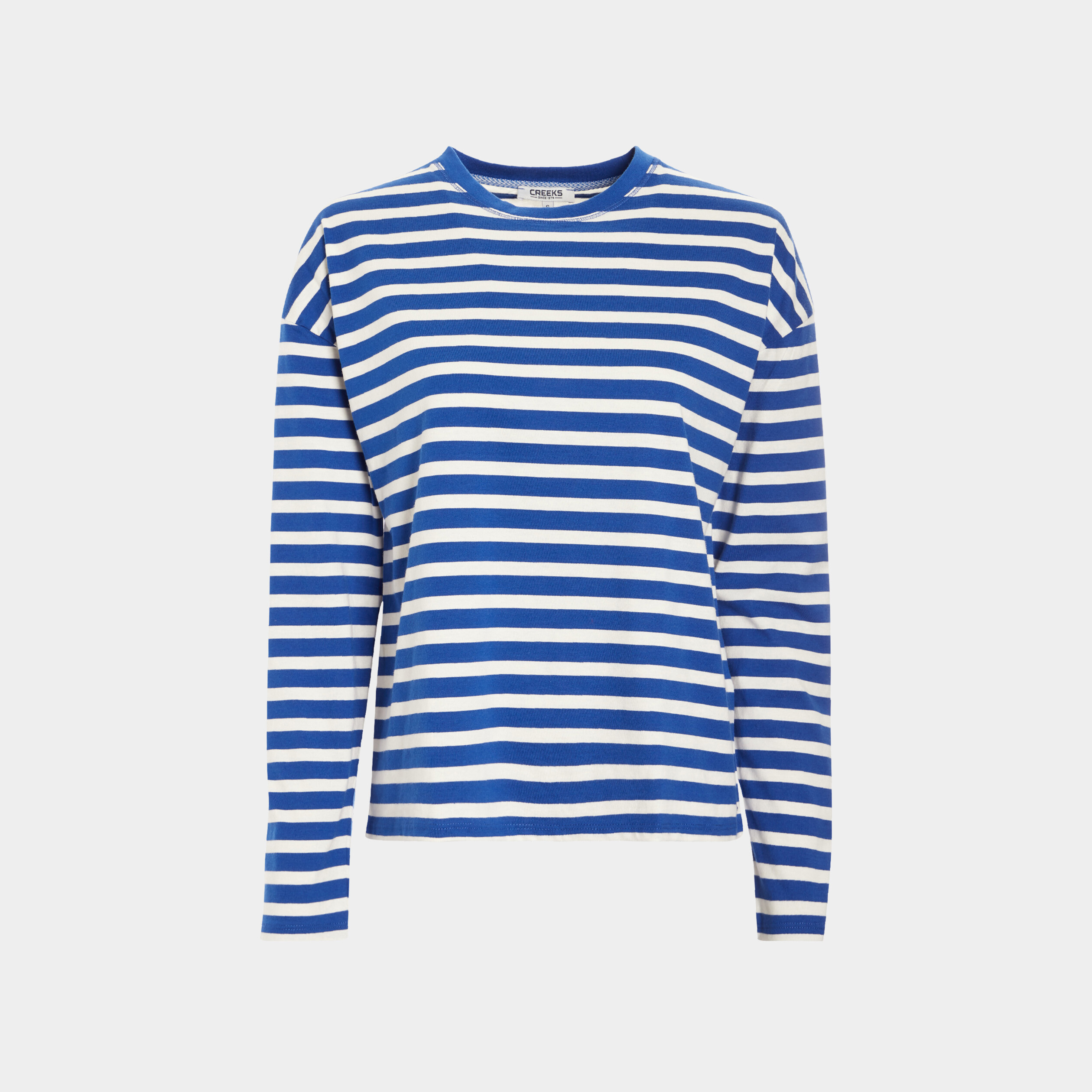 T-shirt marinière manches longues Creeks ecru femme | La Halle