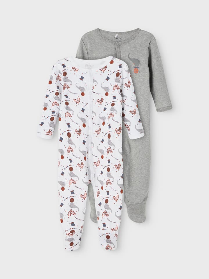 name it Schlafstrampler 2er Pack in grey melange günstig kaufen 56