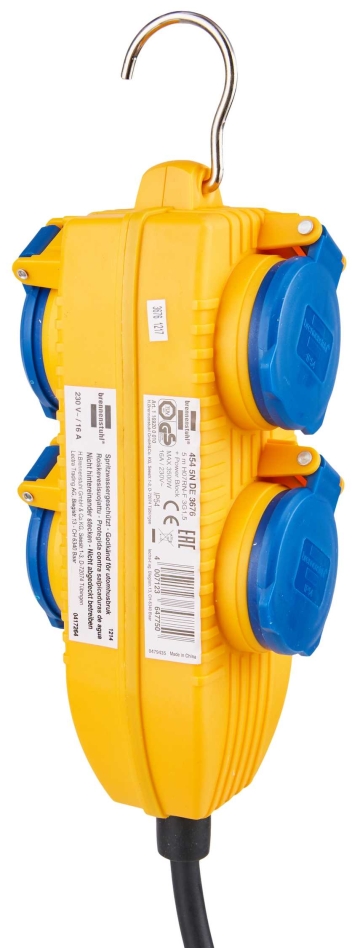 Brennenstuhl 1169200010 Byggepladskabel IP54 med stikdåse 5m sort H07RN-F 3G1.5