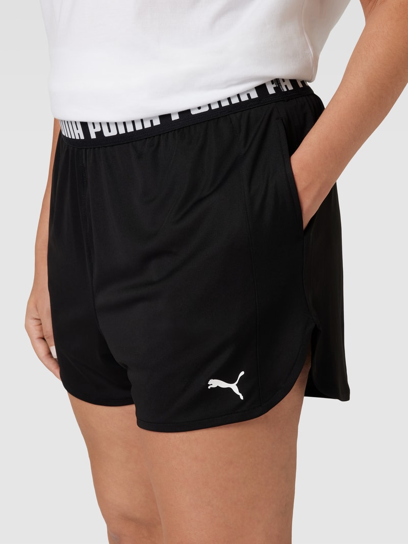 Sweatshorts mit Label-Details in schwarz