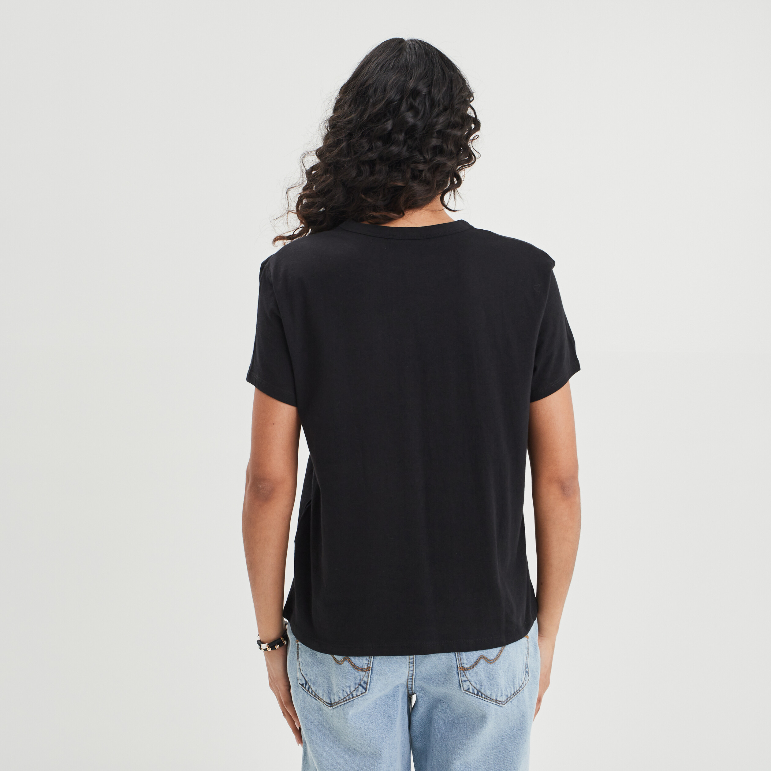 T-shirt manches courtes noir femme | La Halle