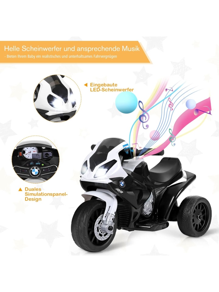 COSTWAY 6V Elektro Motorrad BMW von 18-36 Monaten in Weiß günstig kaufen 66 cm