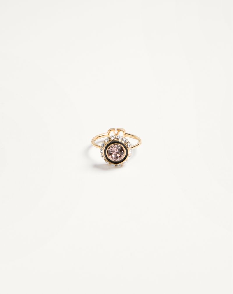 VLogo Signature Ring i Metal, Emalje og Krystaller