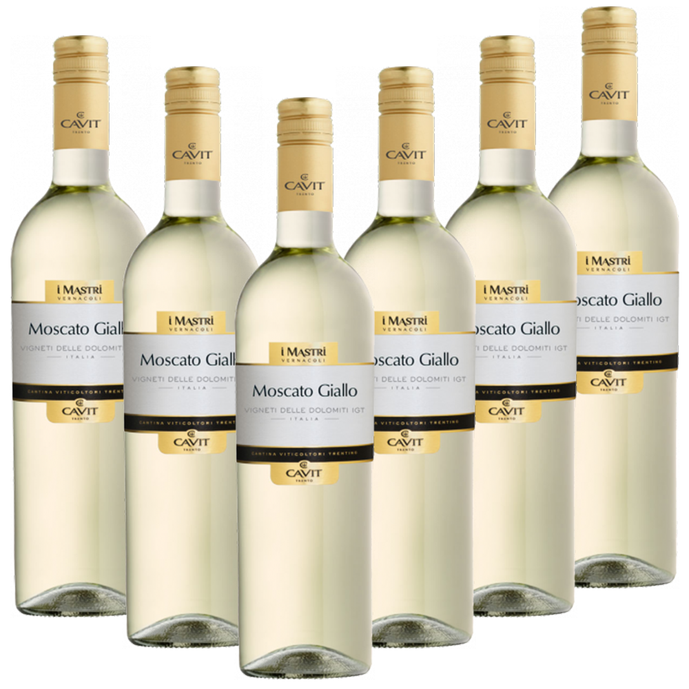 Cavit Moscato Giallo Vigneti delle Dolomiti IGT Mastri Vernacoli Italien trocken - 6er Karton