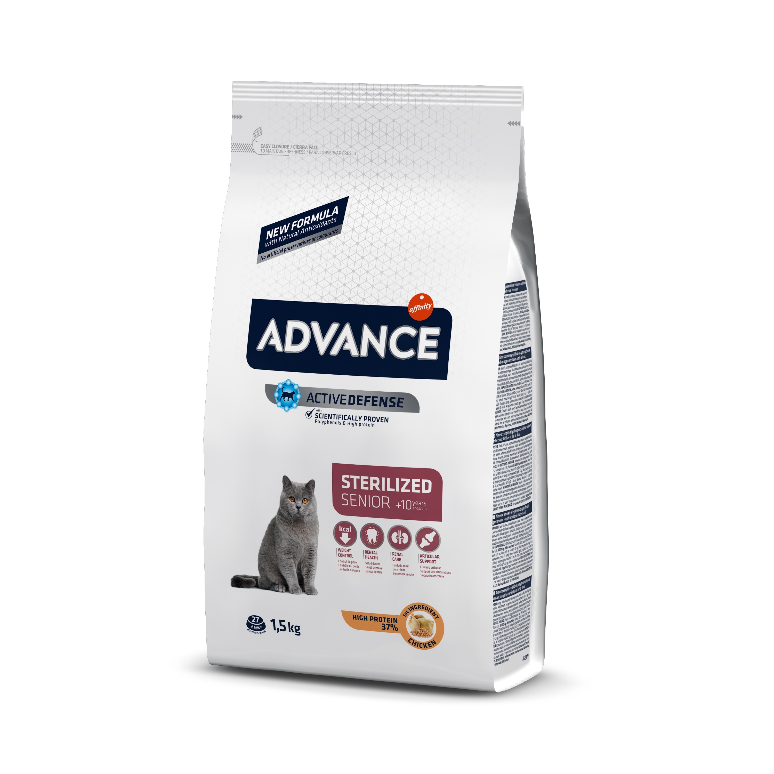 ADVANCE Trockenfutter ADVANCE Affinity Sterilized - Kroketten für sterilisierte Katzen Senior mit Huhn und Gerste 1,5kg
