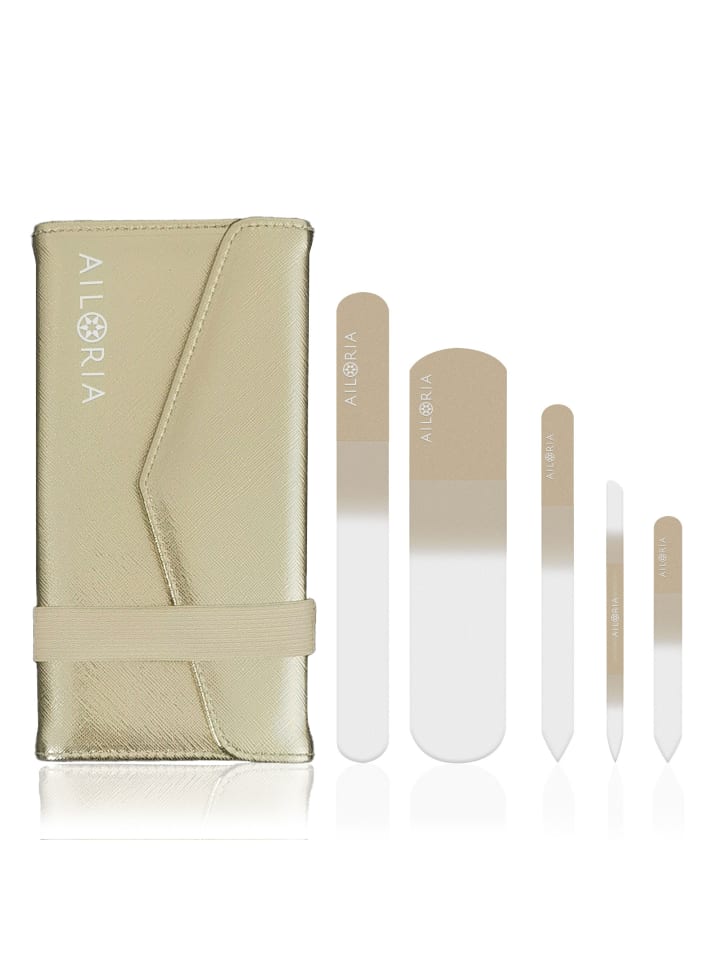Ailoria CONTOUR LUXE Glas-Nagelfeilenset in gold günstig kaufen onesize