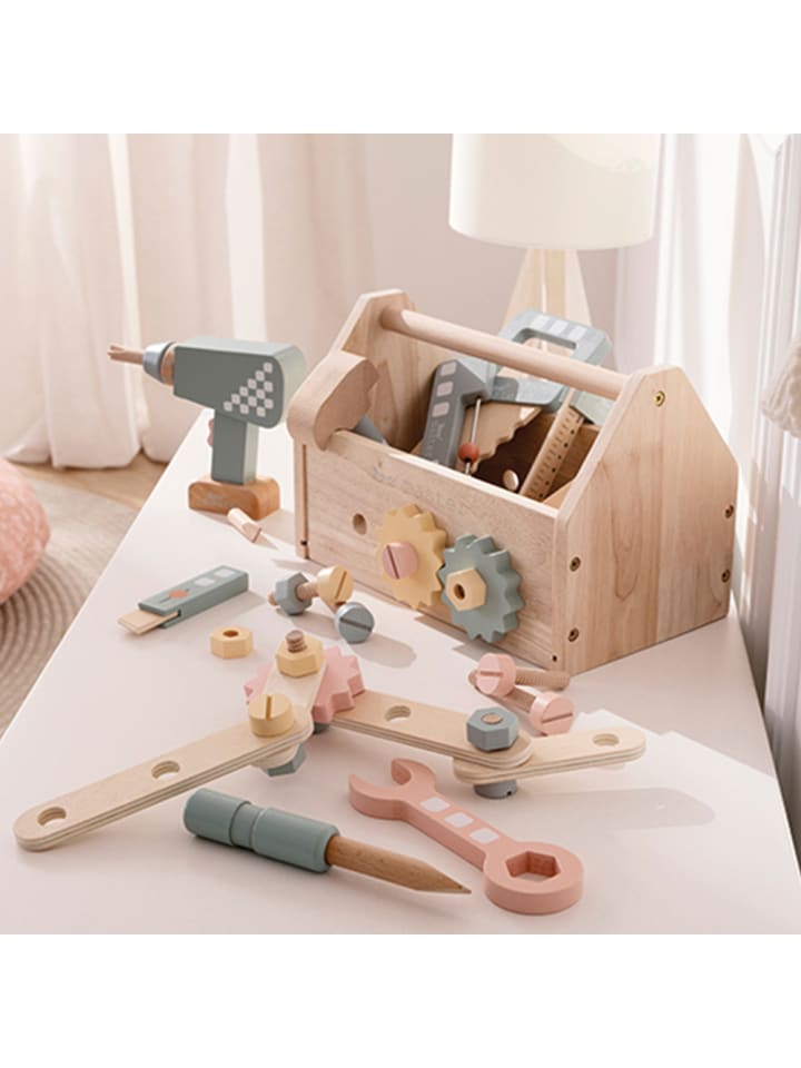 howa Werkzeugkiste Werkzeugkasten Kinder mit 45 tlg. Zubehör aus Holz ab 3 Jahre günstig kaufen onesize
