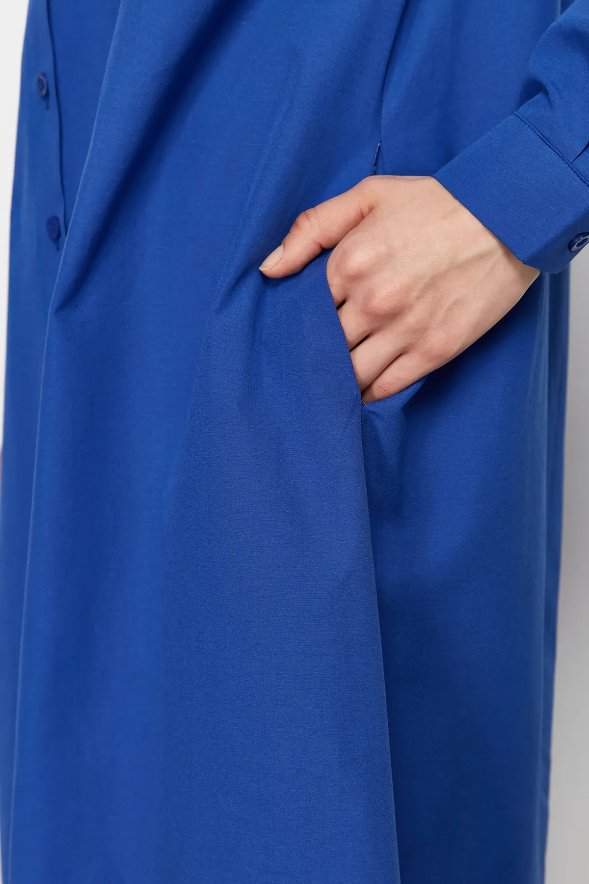 Trendyol Modest  Saks Plain Woven Hemdkleid TCTSS24EB00137