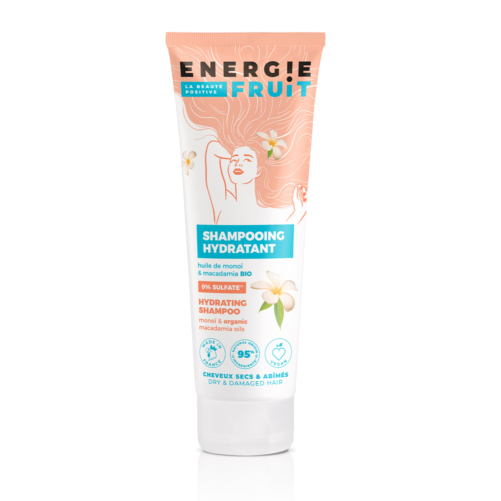 energie fruit MONOI & HUILE DE MACADAMIA BIO | CHEVEUX ABIMÉS Shampooing Sans Sulfates