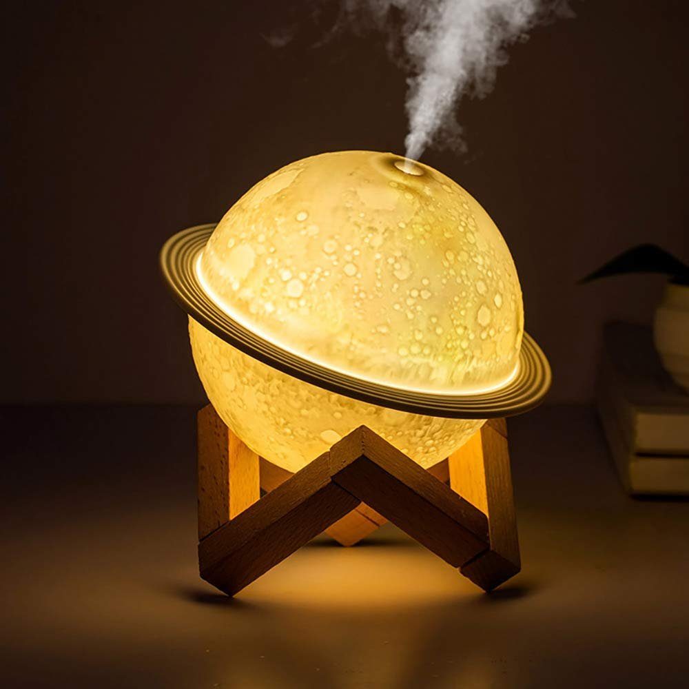 megadot Diffuser Mond Lampe Luftbefeuchter, 2-in-1 Aroma Diffusor, 3 Farben 3D LED Mondlicht mit Ständer, Aromatherapie-Diffusor