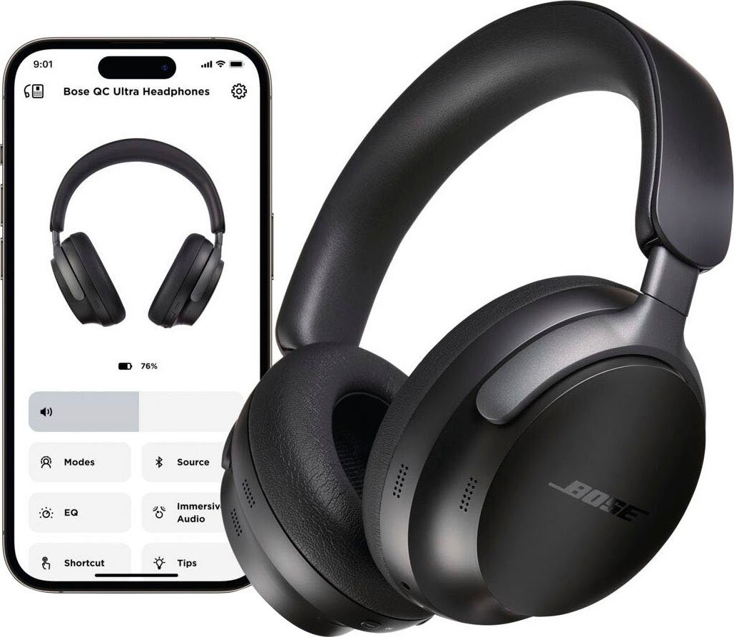 Bose QuietComfort Ultra Headphones Bluetooth-Kopfhörer (Active Noise Cancelling (ANC), Freisprechfunktion, Transparenzmodus, kompatibel mit Siri, Siri, Bluetooth)