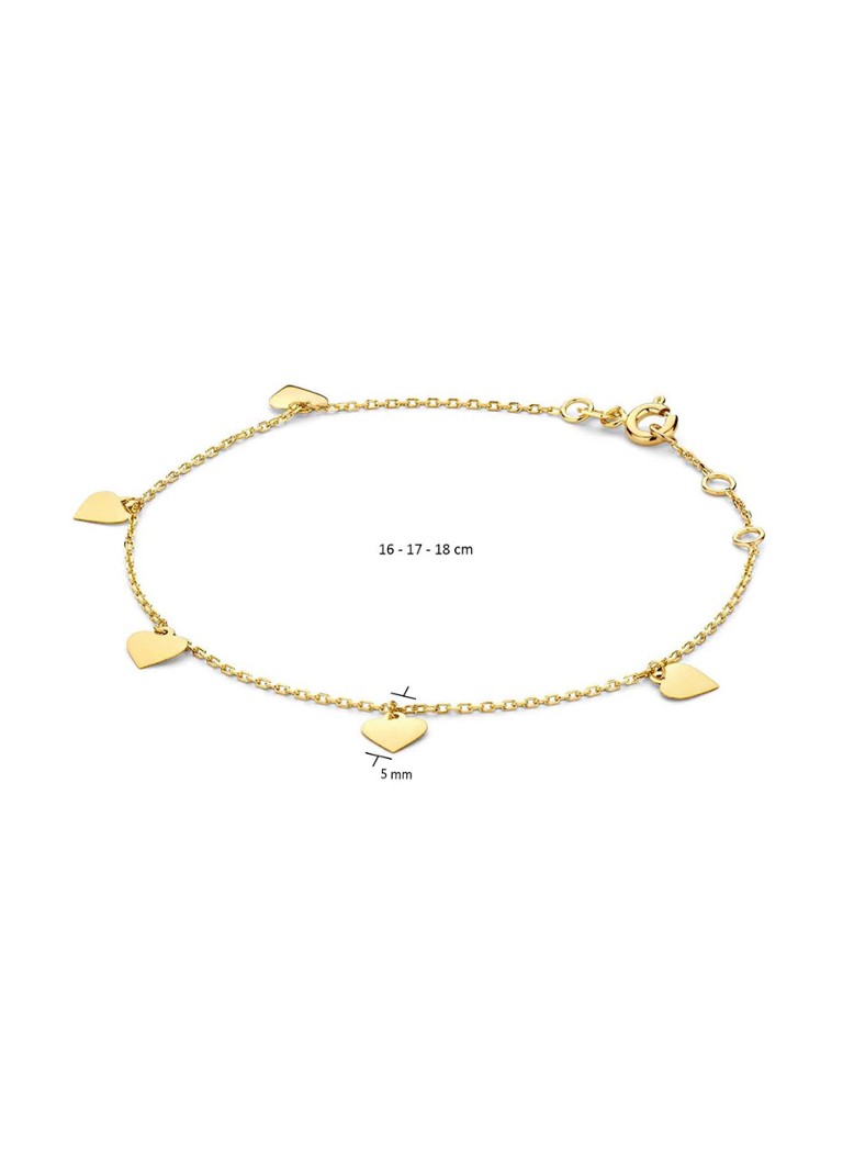Brățară Jackie cu inimă, aur galben de 14k