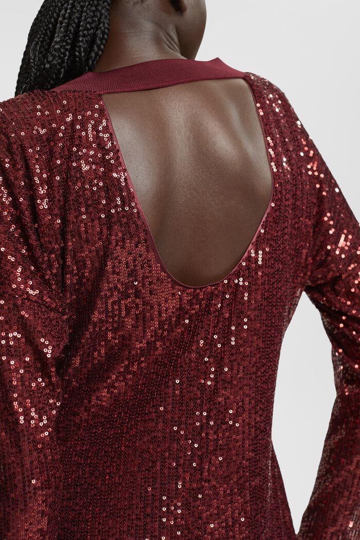 Strickkleid in Midilänge mit Pailletten