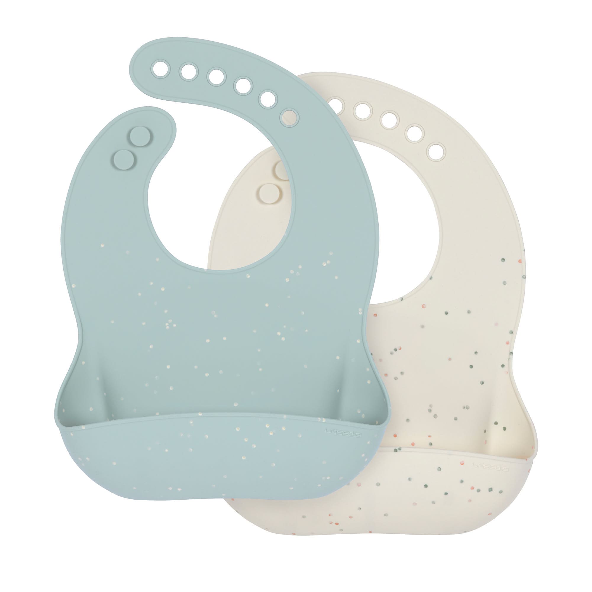 Silikon Lätzchen (2 Stk), Blau Beige