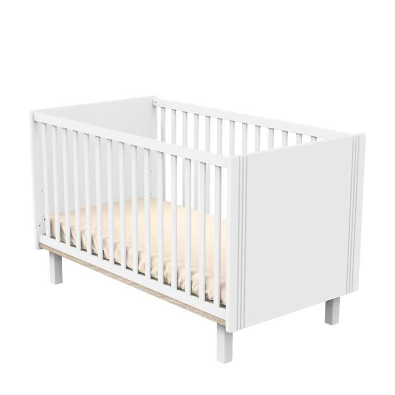 Lit bébé évolutif en lit junior Eléonore blanc