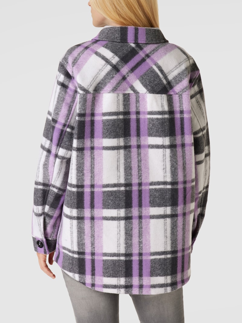 Hemdjacke mit Karomuster Modell 'Check' in violett meliert