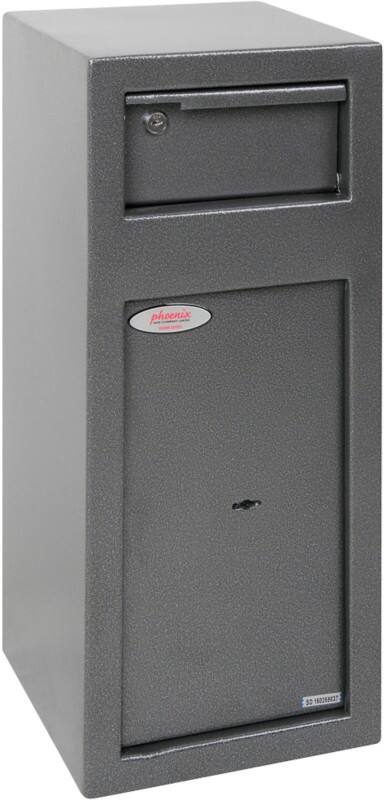 Phoenix Cashier Einwurftresor Sicherheitssafe Schlüsselverriegelung 19L SS0992KD 600 x 250 x 250 mm Metallic Graphit