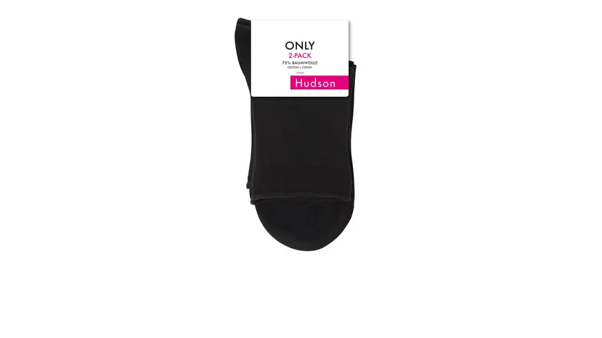 Hudson Damen Socken mit Rollrand Only 2er Pack black