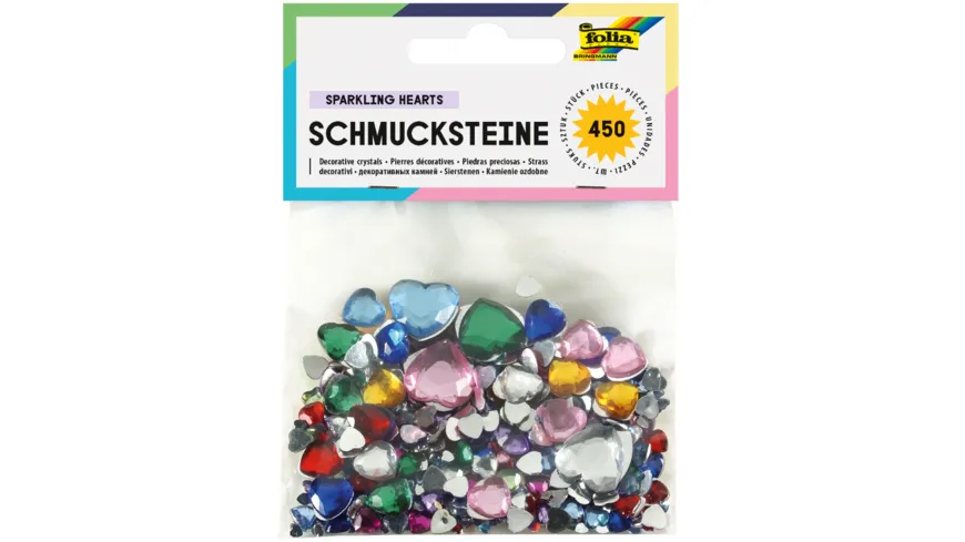 folia Schmucksteine Herzen 450 Stück