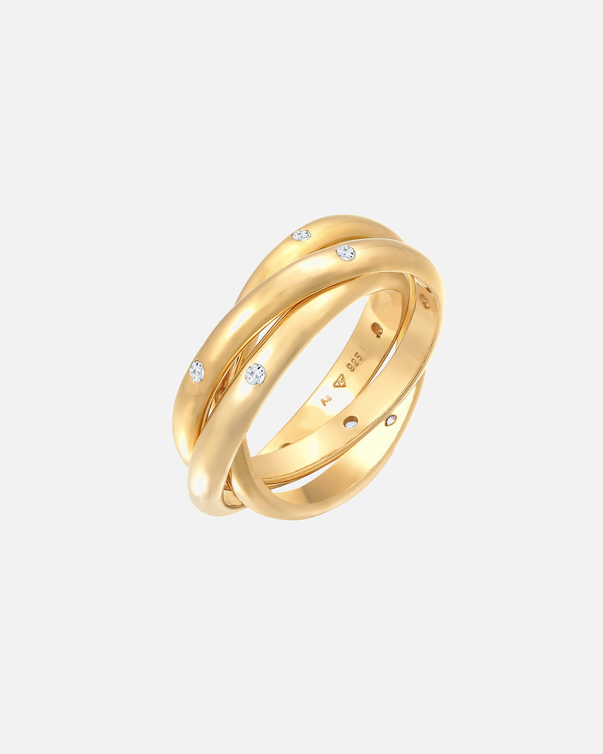 Ženski osnovni uhani Elli PREMIUM Trio Wrap s topazom iz srebra 925