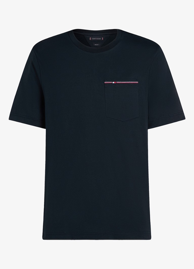 Tricou Tommy Hilfiger Global cu buzunar la piept