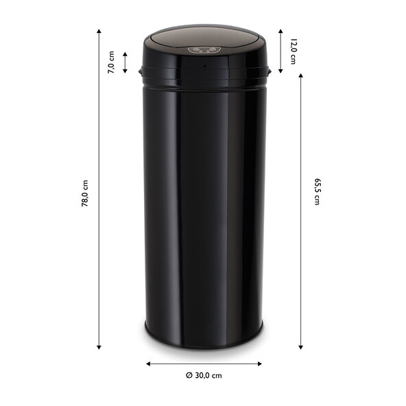 Abfalleimer mit Sensor, 42 l, INOX Black
