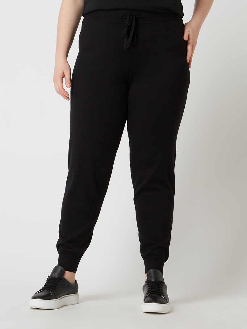 PLUS SIZE Strickhose aus Viskosemischung Modell 'Edith' in schwarz