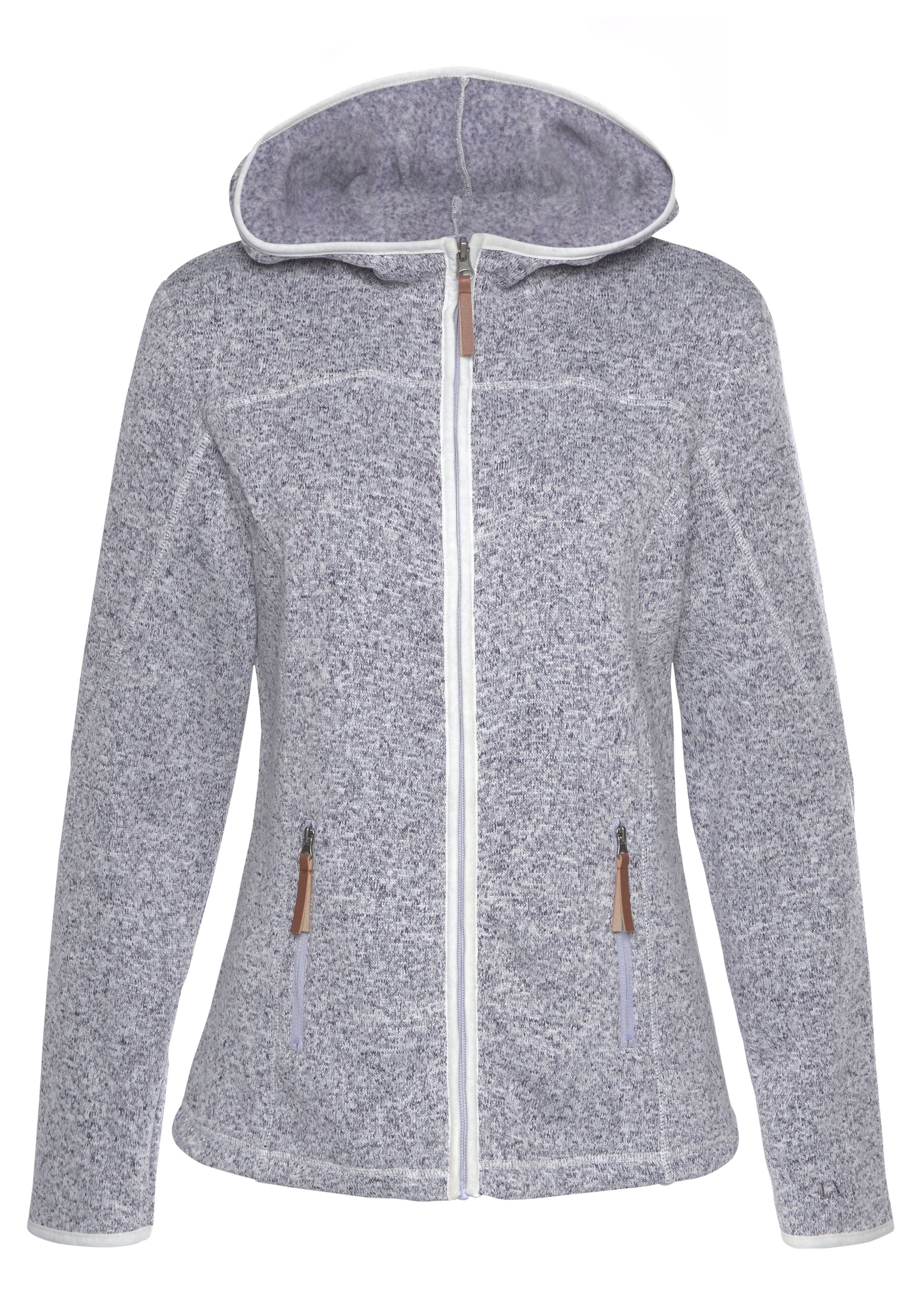 LASCANA Strickfleecejacke mit seitlichen Taschen, Trekkingjacke