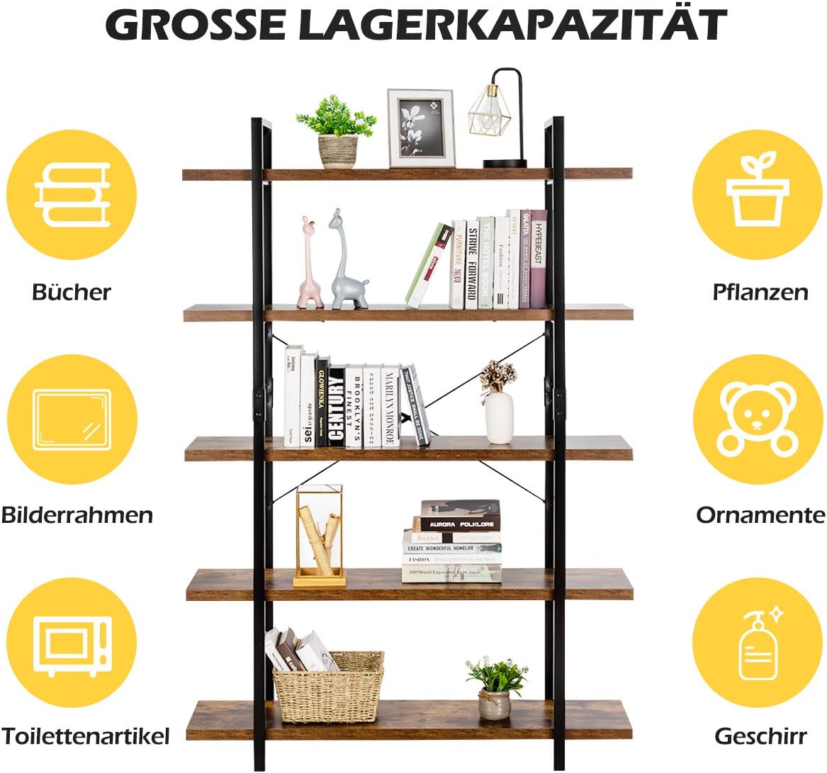 Costway COSTWAY Standregal Leiterregal 5 Ebenen