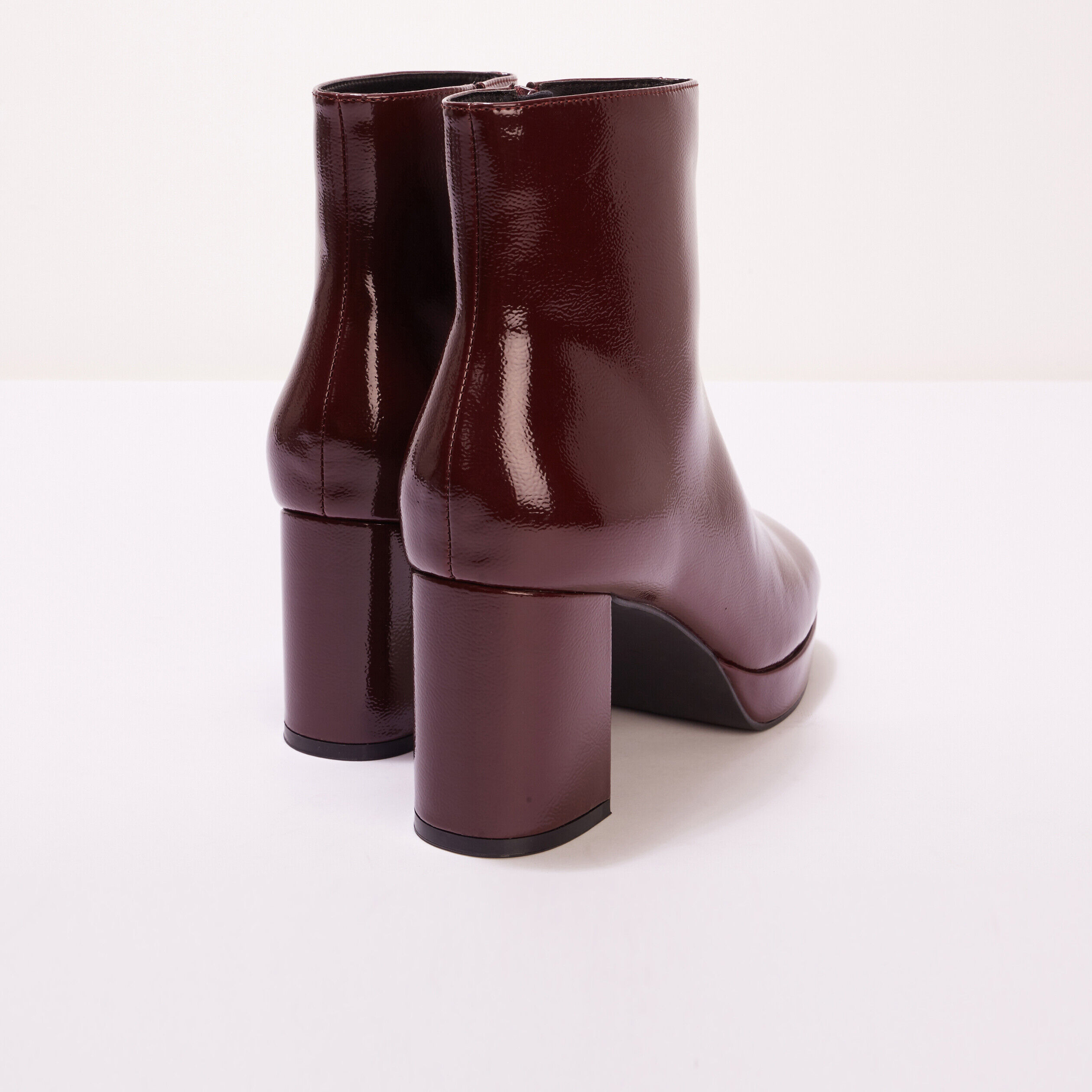 Bottines vernies talon haut prune femme | Cache Cache